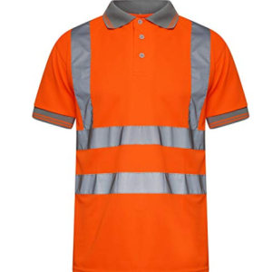 hi vis orange reflective polo shirts with pockets